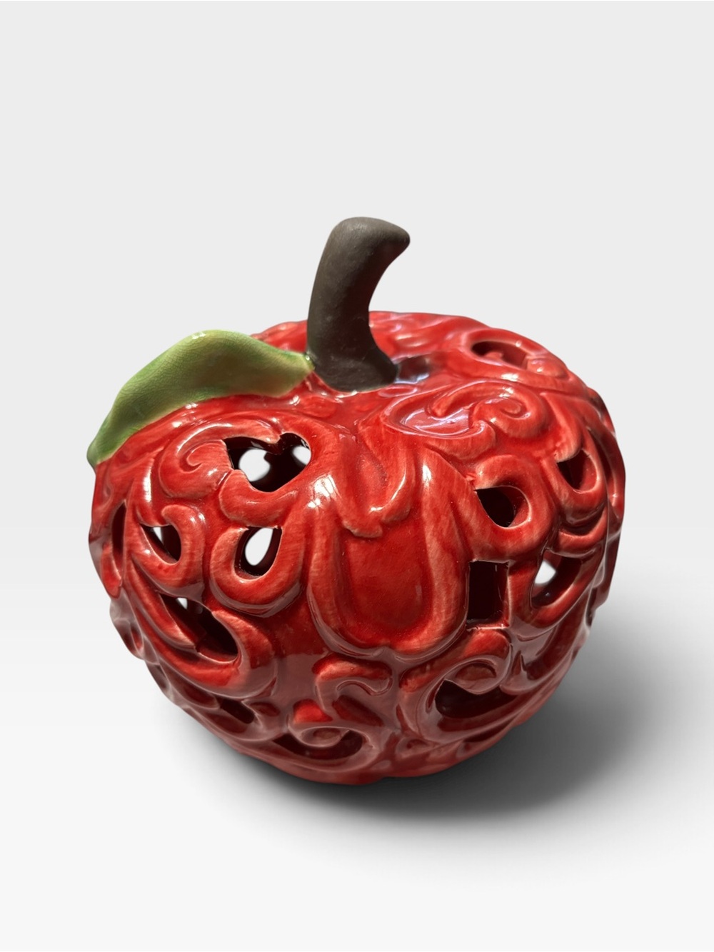 Kirkland Red Ceramic Apple Decorative Night Light